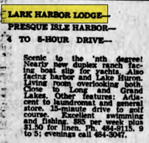 Larks Harbor Lodge Motel - May 20 Ad